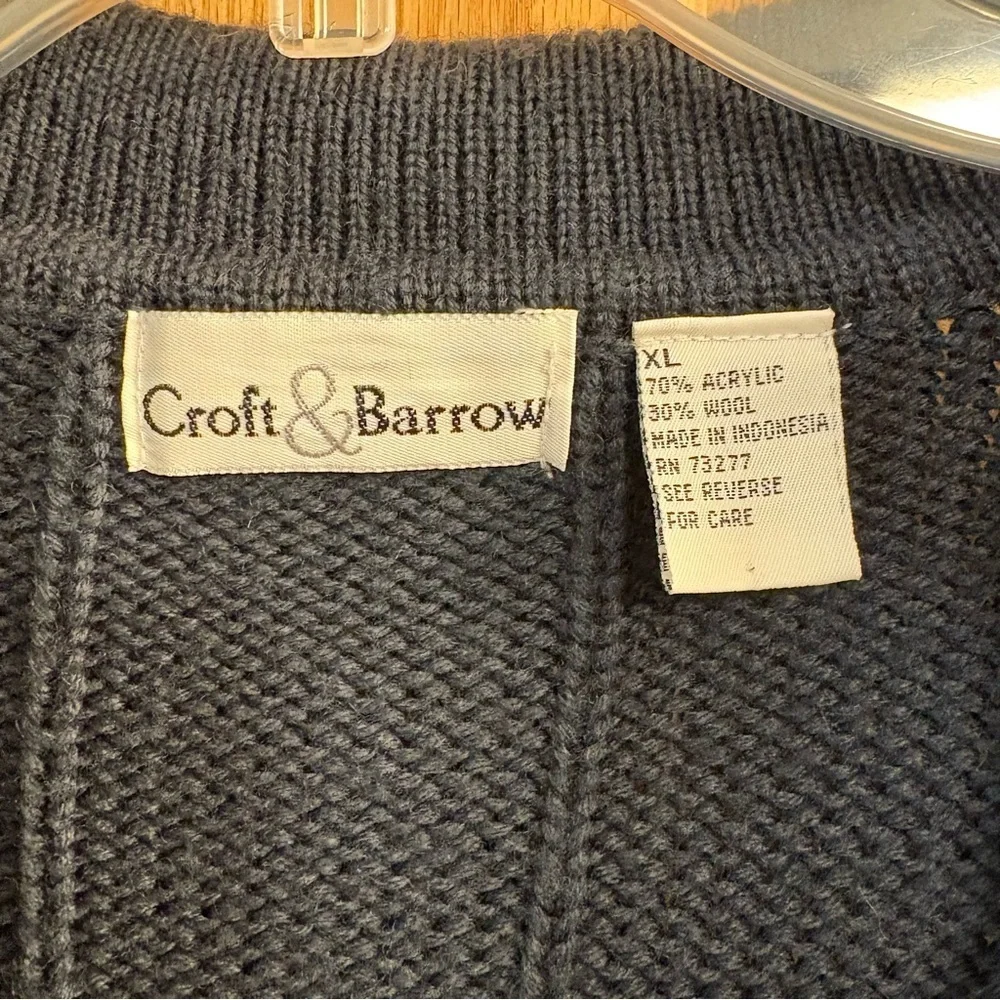 Croft & Barrow Women’s XL Belted Cardigan Sweater - Dark Navy Blue - Wool Blend